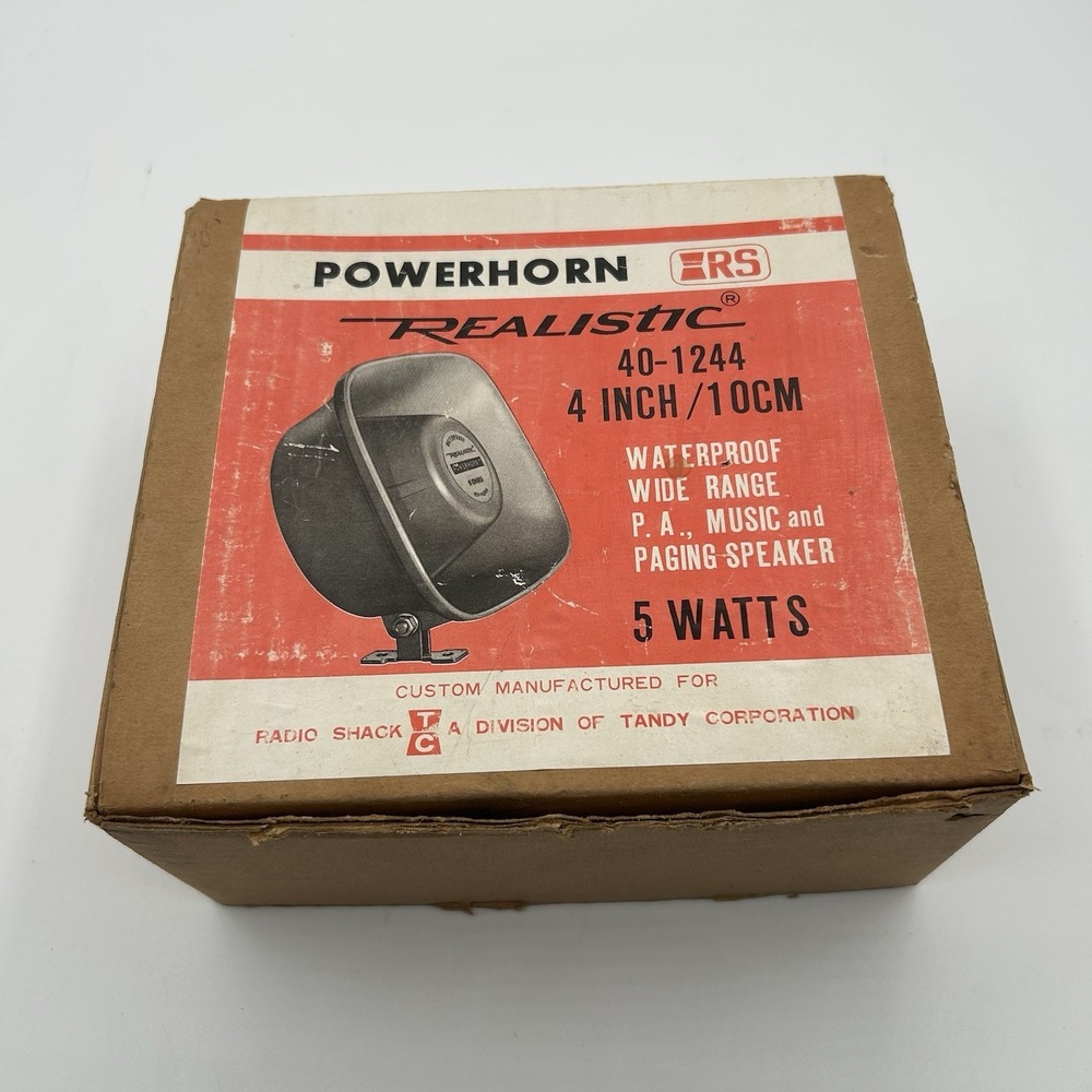 Vintage Realistic Powerhorn 4" Waterproof Speaker 5w 40-1244A Radio Shack